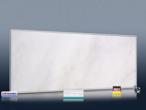Infrarot Bildheizung 120 x 60 cm, Alurahmen 10 mm - Marmor hellweiss