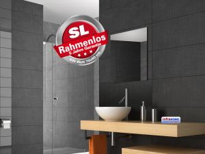 Infrarotheizung 70 x 60 cm Rahmenlos Slimline schwarz Metallr�ckwand