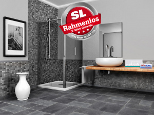 Infrarotheizung 90 x 60 cm Rahmenlos Slimline schwarz Metallr�ckwand