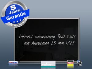Infrarotheizung 90 x 60 cm schwarz Alurahmen 23 mm + Optionen