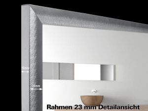 Infrarot Spiegelheizung 90 x 60 cm, Alurahmen 23 mm - 500 Watt