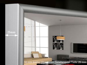 Infrarot Spiegelheizung 90 x 60 cm, Alurahmen 10 mm - 500 Watt