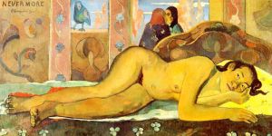 Gauguin: Nevermore Kunstmotiv fr Infrarot Bildheizung 120x60