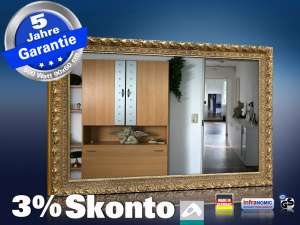 Infrarot Spiegelheizung Bad 500 Watt 90x60 Stilrahmen StG