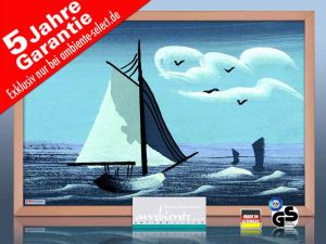 infrarot Bildheizung 500 Watt 90x60 Holzrahmen HB30 Segelboot