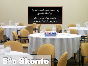 Sandstrahlmattierung ganzflächig Aufpreis