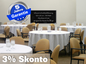 Infrarotheizung Tafelheizung Schreibtafel ESG Glas 700 Watt 120x60 M10