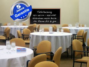 Infrarot Tafelheizung 700 Watt 120x60 mit Holzrahmen Buche HB30