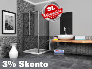 Infrarotheizung Rahmenlos ESG Glas schwarz Heizspiegel 600 Watt 110x60