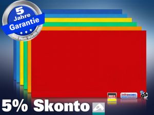 Farbige Infrarotheizung slim-line Rahmenlos 400 bis 900 Watt rot