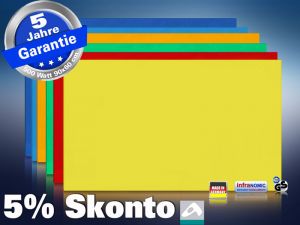 Farbige Infrarotheizung slim-line Rahmenlos 400 bis 900 Watt gelb