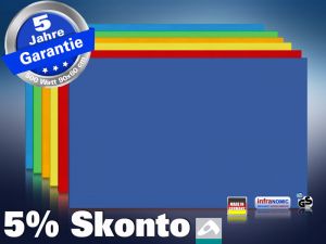 Farbige Infrarotheizung slim-line Rahmenlos 400 bis 900 Watt blau