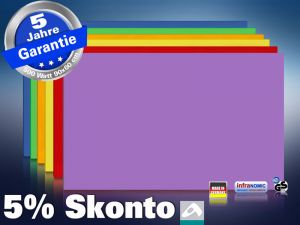 Farbige Infrarotheizung slim-line Rahmenlos 400 bis 900 Watt purpur