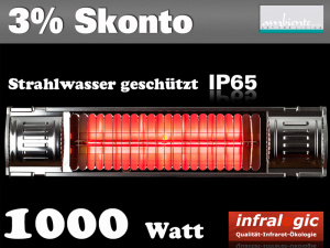 Infrarot Heizstrahler 1000 Infralogic Heizmeister Professionell IP65