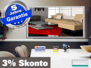 Infrarot Spiegelheizung Bad ESG Glas 210 Watt 60x40 M23