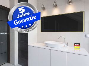 Infrarotheizung schwarz Spiegelheizung Bad 320 Watt 120x35 M10M