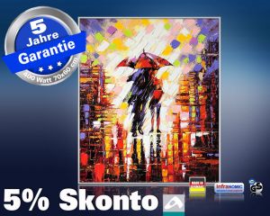Infrarot Bildheizung Kunst 400 Watt 70x60 M10-SL Im Regen