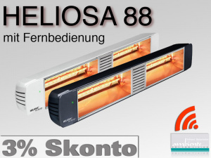 Infrarot Heizstrahler 2x 1500 Watt Heliosa HiDesign 88 IP20 mit FB