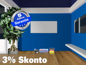 Infrarotheizung 900 Watt ESG Glas wei 140x60 Alurahmen M10 +++