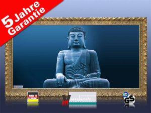 Infrarot Bildheizung 700 Watt 120x60 Stilrahmen StG Buddha blau