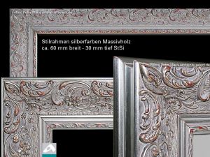 Aufpreis Stilrahmen Massivholz silberfarbig StSi alle Größen