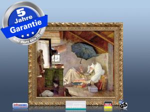 Infrarot Bildheizung Kunst 400 Watt 70x60 Stilrahmen StG Der arme Poet