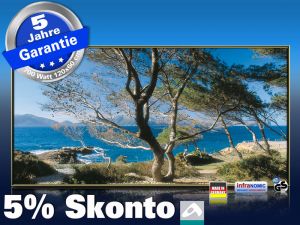 Infrarot Bildheizung 700 Watt 120x60 Messingrahmen M10M Cala Sa Val