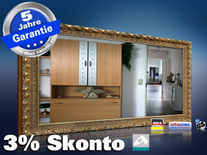 Infrarot Spiegelheizung 900 Watt 140x60 Stilrahmen StG