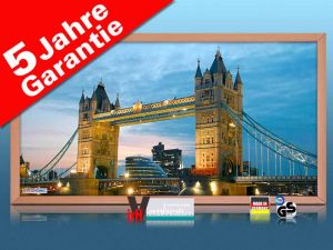 Infrarot Bildheizung 600 Watt 110x60 Holzrahmen HB30 Tower Bridge
