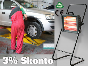 Infrarotstrahler Helios Varma Double Fire 2x 1500Watt Werkstattheizung