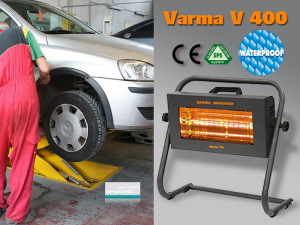 Infrarotstrahler Helios Varma Fire 1500 Watt IPX5 Werkstattheizung