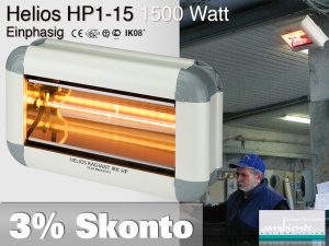 High Power Infrarot Wrmestrahler Helios HP1-15 IP20 1500 Watt