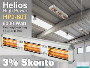 High Power Infrarot Wrmestrahler Helios HP3-60T IP20 6000 Watt