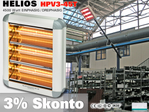 High Power Infrarot Wrmestrahler Helios HPV3-45T IP20 4500 Watt