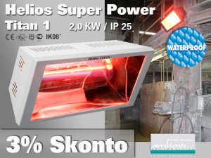 Super Power Infrarot Wrmestrahler Helios Titan SP1 2000 Watt IP25