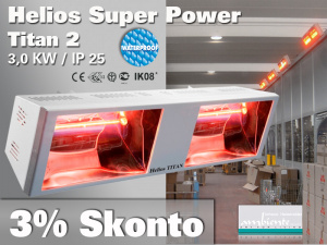 Super Power Infrarot Wrmestrahler Helios Titan SP2 3000 Watt IP25