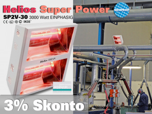 Super Power Infrarot Wrmestrahler Helios Titan SP2V 3000 Watt IP25