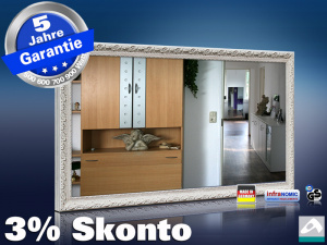 Infrarot Spiegelheizung in 4 Größen 500 bis 900 Watt wählbar StAw