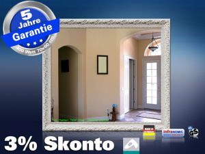 Infrarot Spiegelheizung Bad 400 Watt 70x60 Stilrahmen StAw