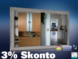 Infrarot Spiegelheizung Bad 600 Watt 110x60 Stilrahmen StSi