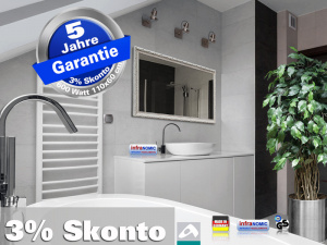 Infrarot Spiegelheizung Bad 600 Watt 110x60 Stilrahmen StAw