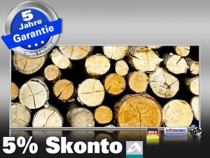 Infrarot Bildheizung 900 Watt 140x60 M10-SL Holzstapel