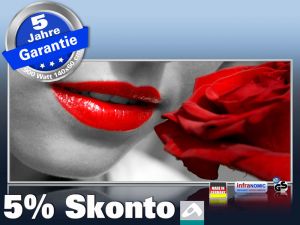 Infrarotheizung als Bild Bildheizung 900 Watt 140x60 M10-SL red lips