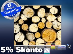 infrarot Bildheizung 400 Watt 70x60 M10-SL Holzstapel