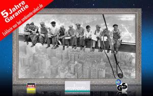 infrarot Bildheizung 600 Watt 110x60 StSi lunch atop a skyscraper sw