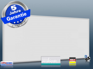 Infrarotheizung 900 Watt ESG Glas wei 140x60 Rahmen wei M10W