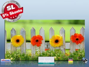Infrarot Bildheizung 700 Watt Rahmenlos slim-line 120x60 Blumenzaun