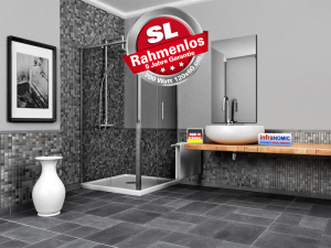 Infrarot Bad Spiegelheizung ESG Glas Rahmenlos 700 Watt 120x60 slim