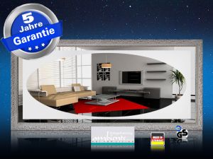 Design Spiegel Infrarotheizung 900 Watt Stilrahmen StSi - Oval