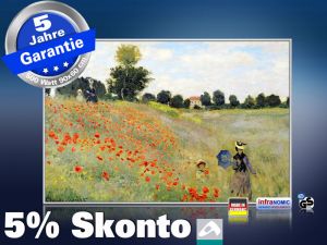 Infrarot Bildheizung Kunst 500 Watt 90x60 M10-SL Klatschmohn (Monet)